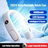 4000mAh 5 Gears Neck Fan Mini Air Conditioner Bladeless Neck Fan Rechargeable with LED Display Screen Large Capacity Battery