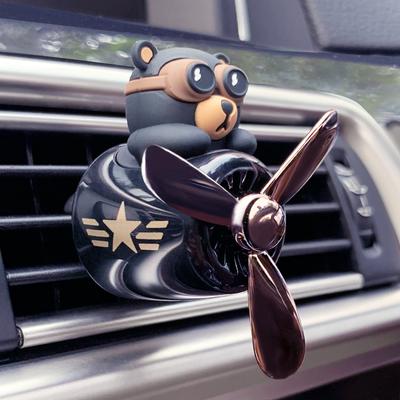 Вращающийся медведь-пилот самолета автомобильные освежители воздуха аксессуары украшения интерьера зажимы для вентиляционных отверстий вентилятора диффузор аромата духов