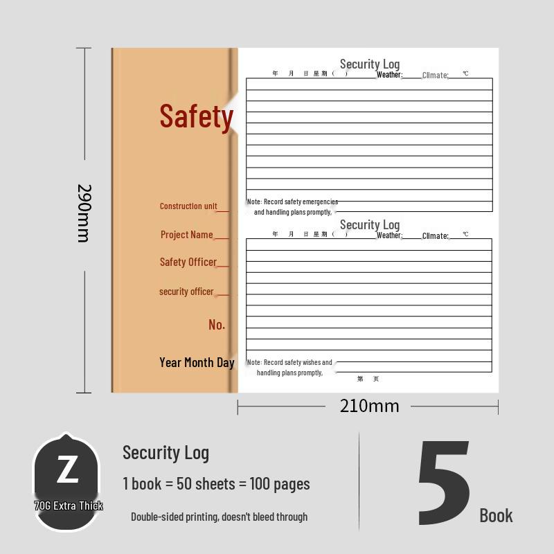 A4 Project Construction Log: 100-Page Double-Sided, 50 Sheets for Supervision and Worker Tracking