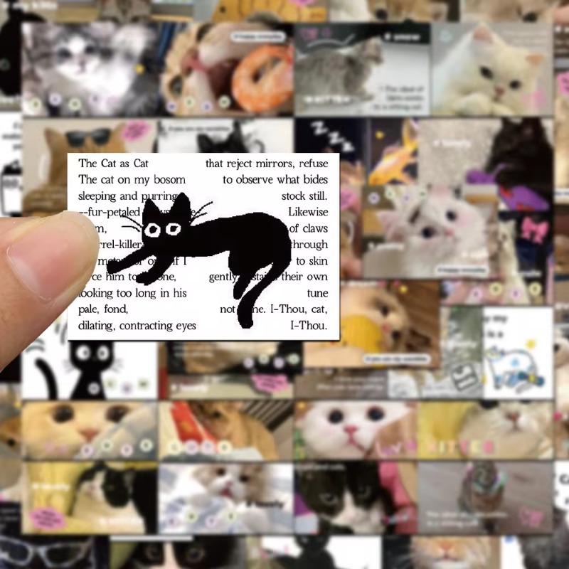62pcs Sweet American Style Cat Scrapbook Journal Sticker Cute Cartoon Kitten Stationery Sticker DIY Decor Luggage Laptop Sticker