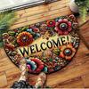 2D Floral Printed Door MATS, Corridor Carpet MATS, Absorbent Crystal Velvet Carpets, Suitable for Bathrooms, Doorways, and Bedrooms