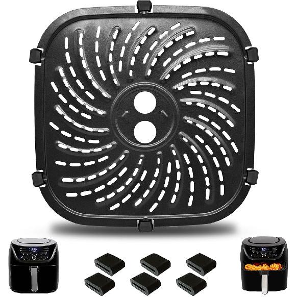 GCQ Air Fryer Replacement Parts for PowerXL Vortex Pro 8 QT Air Fryer, Oval 10''*10''Food Grade Stainless Steel Air Fryer Accessories Grill Pan Grill