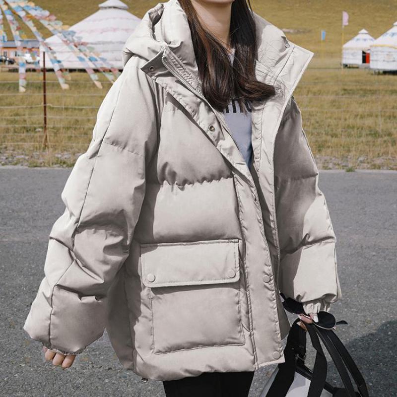 Зимнее женское хлопковое пуховое пальто с капюшоном, теплая утолщенная уличная одежда с капюшоном, женские куртки