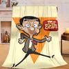1PC Mr. Bean Adventure Flannel Blanket Gift, Suitable for Both Men And Women, Soft Ideal for Beds And Sofa, Birthday Or Christmas Gift