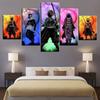 No Framed Canvas 5 Pieces Anime Demon Slayer Kimetsu No Yaiba Tanjiro Nezuko Wall Art Posters Pictures Home Decor Paintings