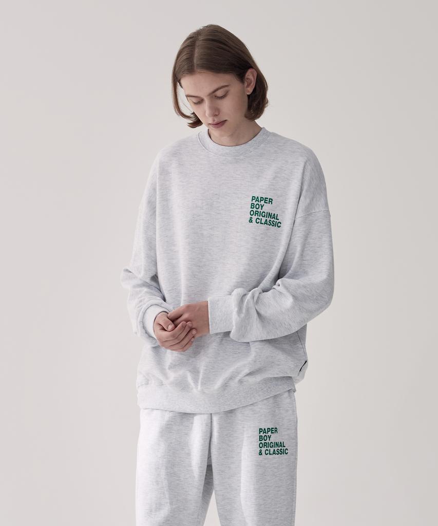 PAPERBOY Classic Sweatshirt - White Melange
