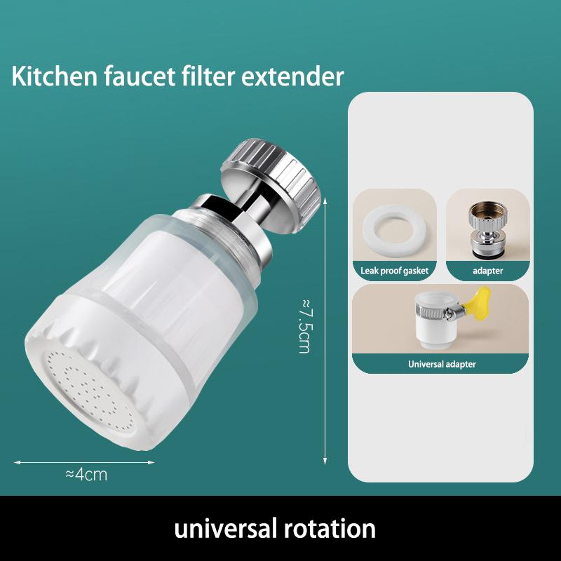 Household Kitchen Faucet Filter Universal Rotating Splash Proof Extender Water Saving Booster Aerator Faucet Nozzle Accessories
