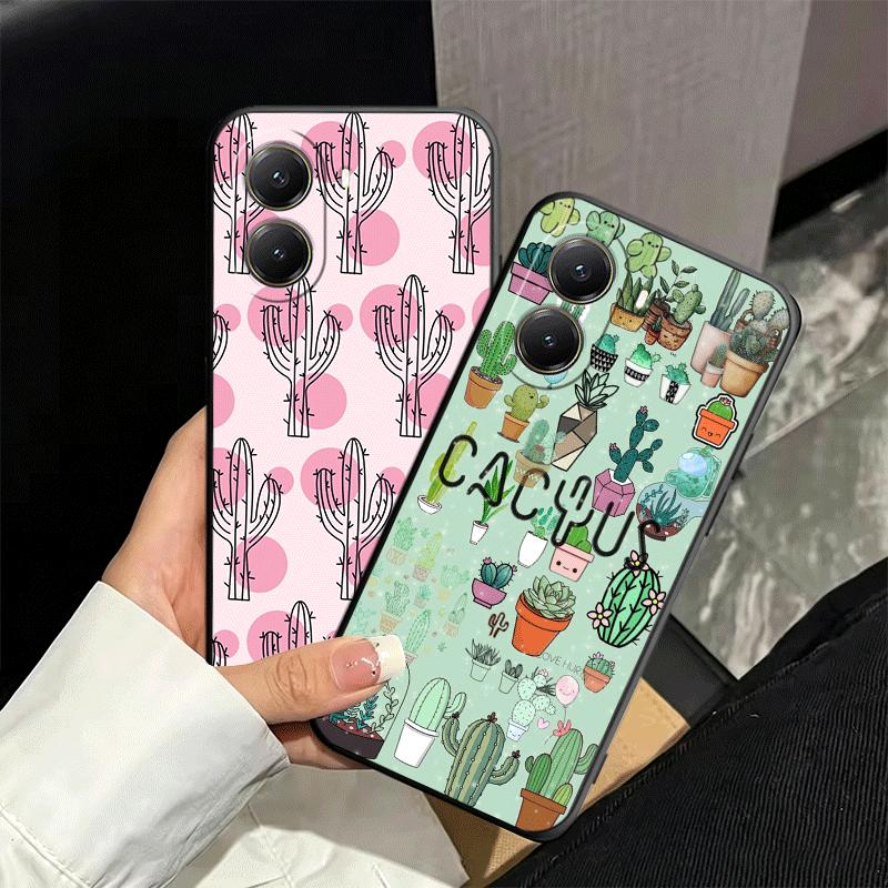 Cactus Pattern Soft Phone Case for Xiaomi Poco X5 X6 X7 X8 Pro Max X3 F7 F8 Ultra M8 M7 M6 M5 Redmi 15 15C 14C 13C 12C X4 F6