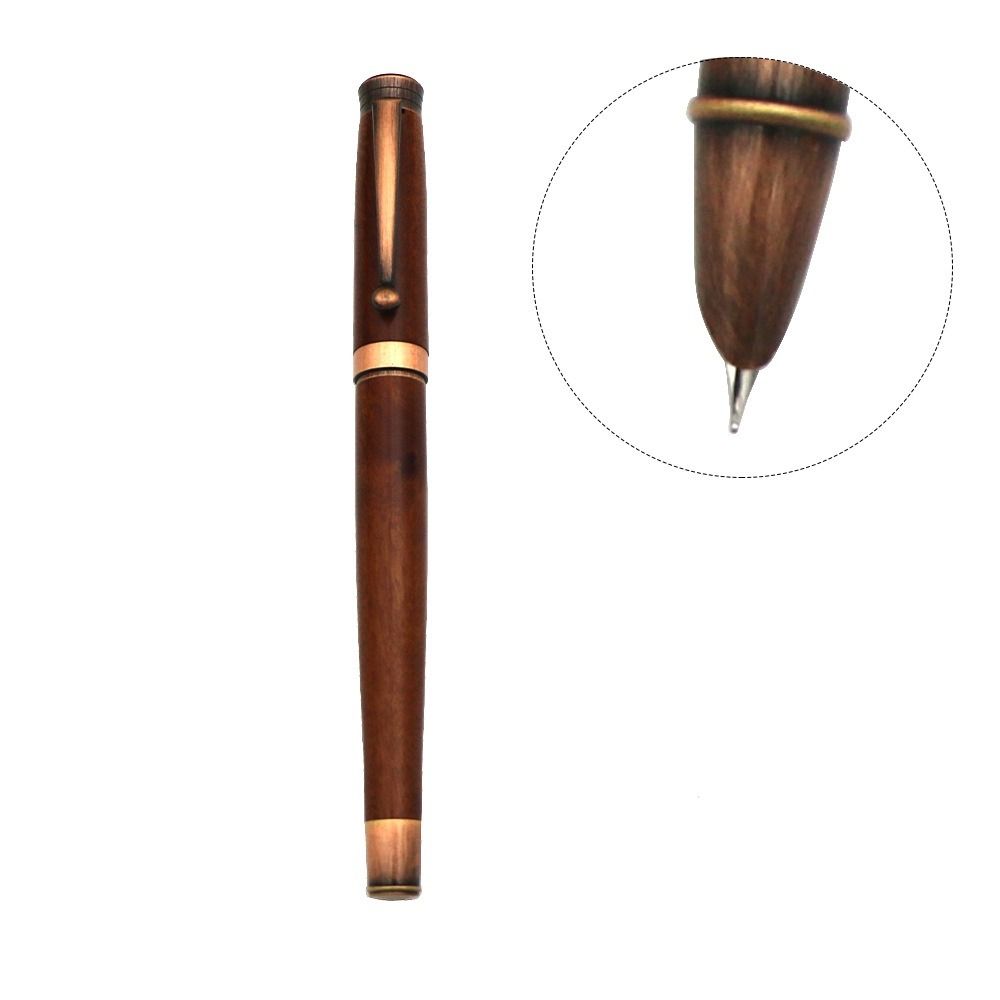 Retro Simple Writing Ink Pens Wood Handle Signature Pens Wooden Fountain Pen Stationery