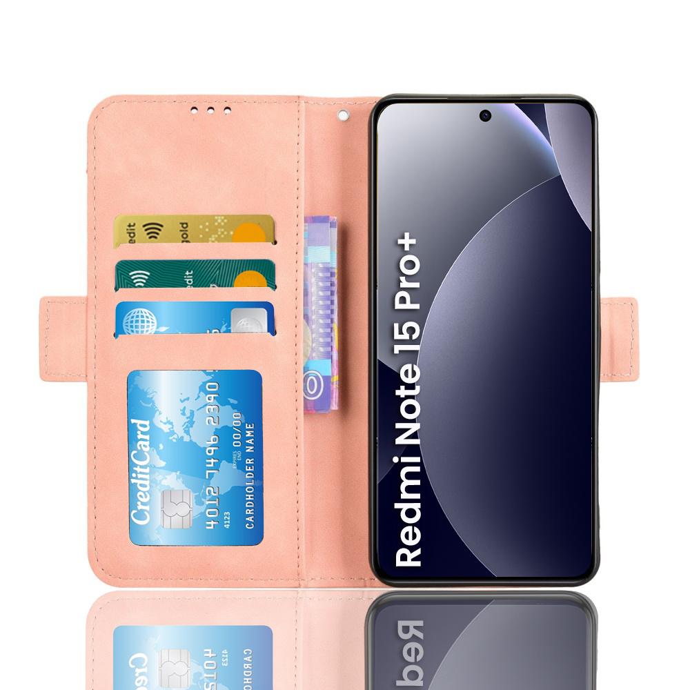 Flip Case for Xiaomi Redmi Note 15 Pro Plus 5G / Poco M8 Pro 5G, Card Slot, Pink