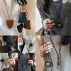 Influencer Leather Coin & Earphone Bag Necklace: High-End, Versatile Sweater Chain Fashion Jewelry