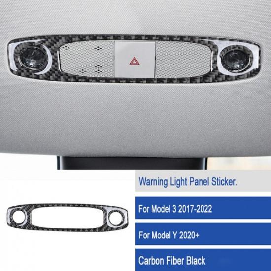 Carbon Fiber Warning Reading Light Frame Cover Sticker For Tesla Model 3 Y 17-22
