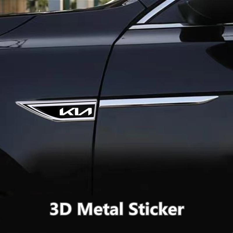 BKPVCT1 Metal Alloy Car Door Fender Blade Decal Badge Car Body Protective Sticker Decal For KIA RIO 2 3 4 5 Xline x line Car Accessories