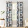 Geometric Blue Vintage Moroccan Pattern Decoration Home Curtains Household Goods Window Curtain Living Room Curtains for Bedroom