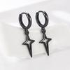 1 пара сережек-капель из сплава в готическом стиле панк, черные/серебристые, со звездами и крестом, простые модные серьги-гвоздики для женщин и мужчин, рок-ювелирные изделия