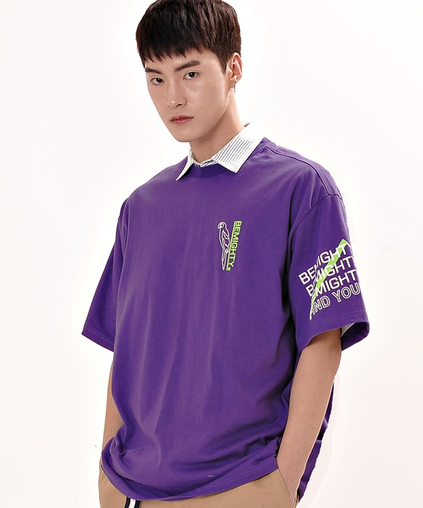 BEMIGHTY Parrot Character Colorpoint T-Shirt Violet