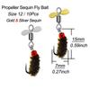 3/10Pcs/Box Flies Insect Decoy Bait Propeller Sequin Fishhook Trout Nymph Fly Fishing Insect Fishing Lure