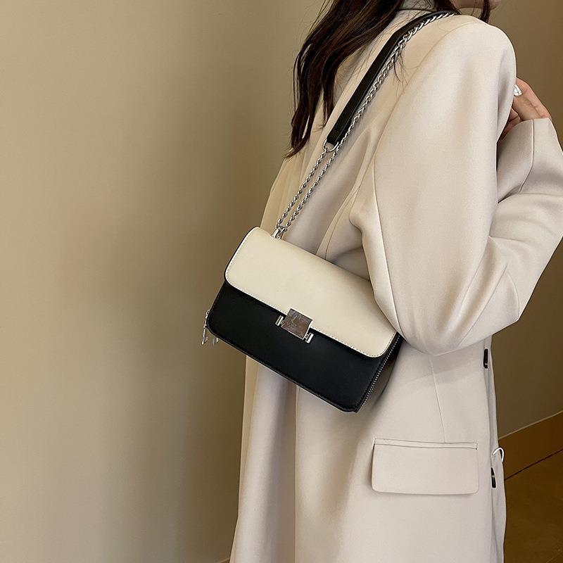 Women's Bag High-Grade PU Leather Women's Bag Shoulder Fashion Chain Lock Small Square Bag Crossbody Trendy Bags