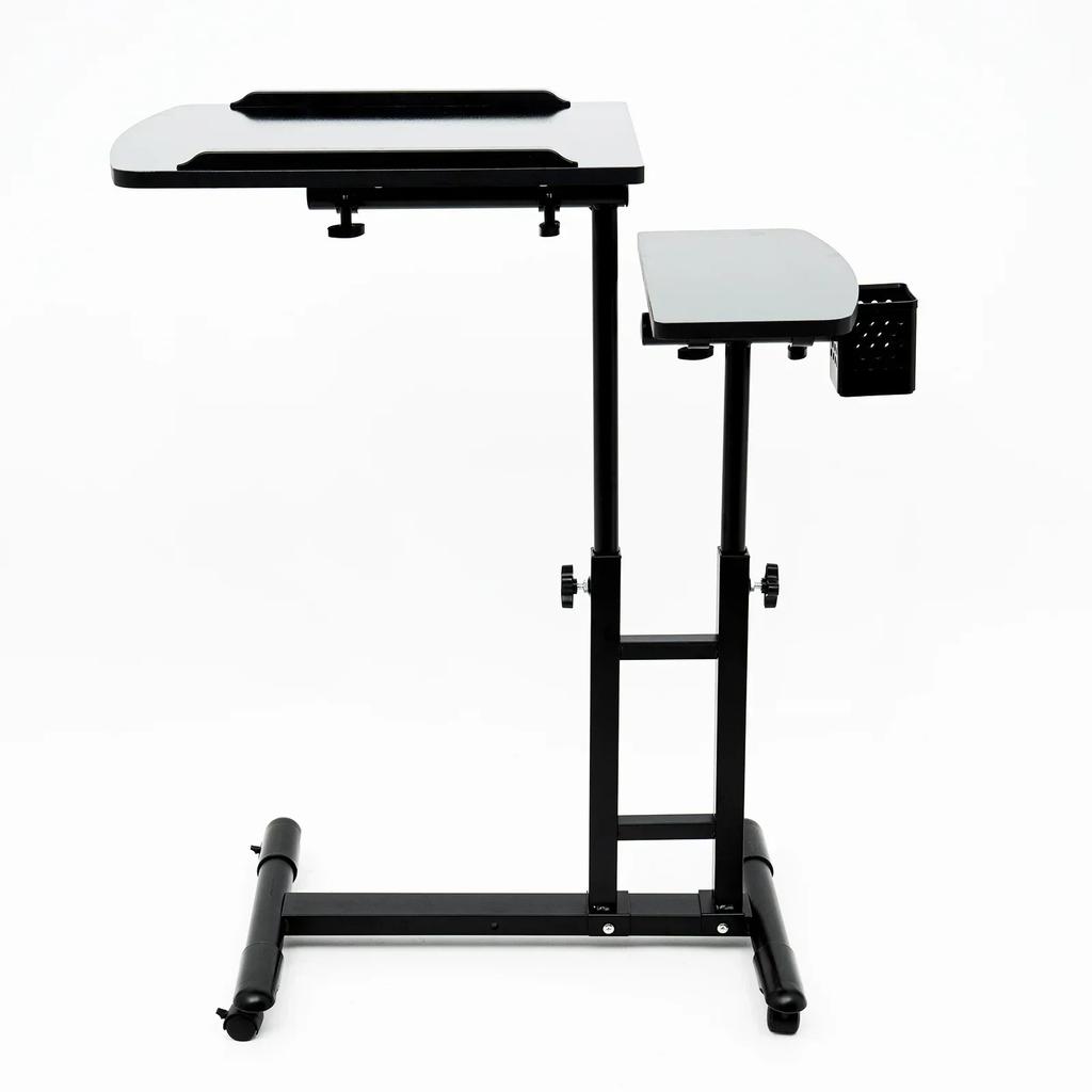 Tattoo Table Station Dual Countertops Universal Wheels | Height Adjustable - Portable Mobile Tattoo Station with Arm Rest Stand