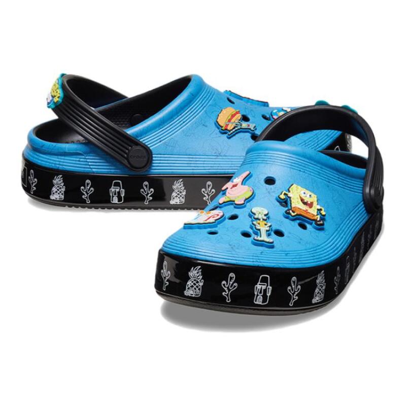 SPONGEBOB SQUAREPANTS SpongeBob SquarePants X Crocs Wrap Flat Children's Sandals Blue & Black Children's Style