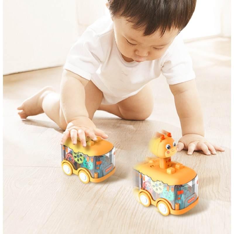 Tiger Deer Led Light Up Bus Toy Vehicle With Interactive Features For Children Playtime