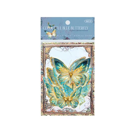 20 шт. наклеек-бабочек, блестящие голографические прозрачные эстетические наклейки для художественного дневника, скрапбукинга, изготовления открыток для журнала своими руками