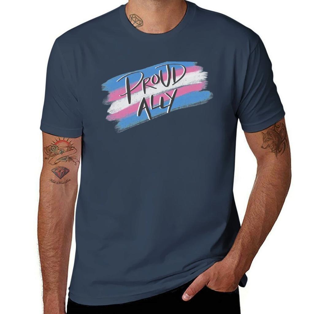 Proud Trans Ally Tshirt Street Style Casual Tee Shirt