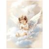 Poster Cute Angel On Clouds Poster Cute Angel On Clouds, 50X70 Cm, Frameless, Premium Canvas On Stretcher