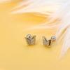 Double-Layer Frosted Butterfly Earrings for Women: Elegant Gold Korean Fashion