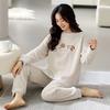 Пижама из полуфлиса женская зимняя утолщенная флисовая теплая осенне-зимняя коралловый флис можно носить на улице мягкая зимняя домашняя одежда