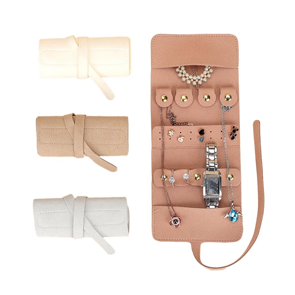 Multi Purpose Jewelry Pouch Soft Microfiber Journey Accessories Storage Roll Bags Convenient Handheld Jewelry Organizer