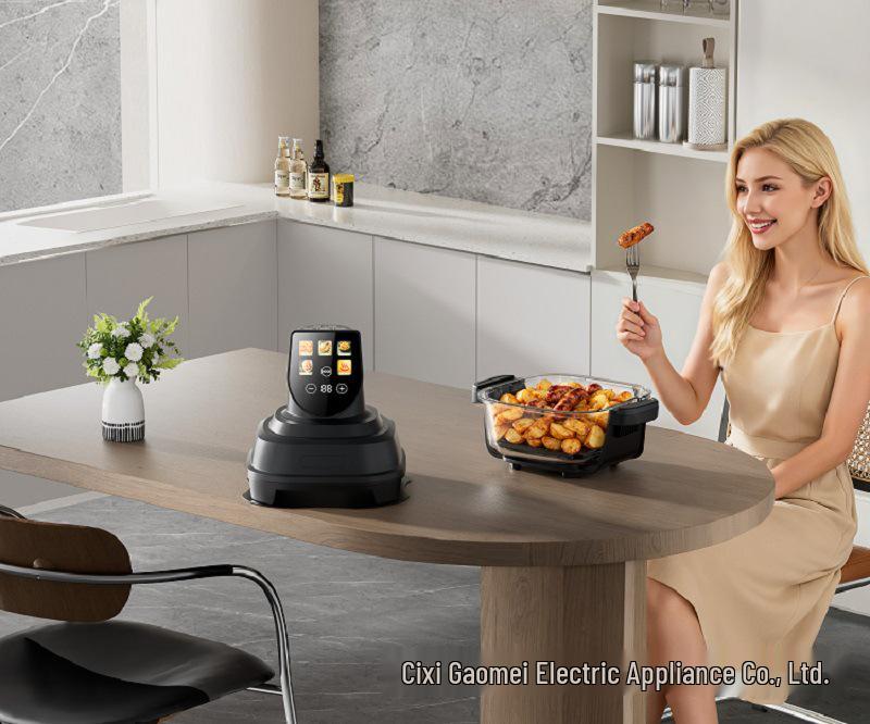 2025 New Cross-Border Glass Double Pot Air Fryer - Large & Small Pots