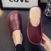 2024 Leather House Slippers Fot Men Plus Velvet Warm Indoor Shoes Unisex Comfortable Soft Sole Waterproof Easy-Clean Slodes Men