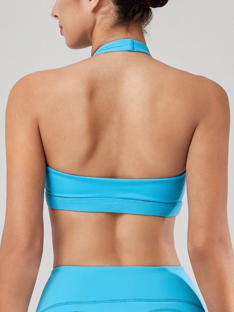 European & American Halter Sports Bra - Backless Yoga Top for Women
