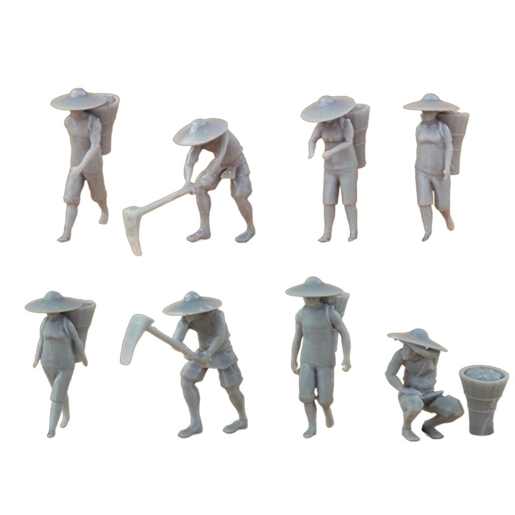 Farm Keeper Model Resin Miniature Farmers for 1/87 Scale DIY Scenery for Model Train Setups