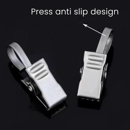 20 шт. Крючки-клипсы из нержавеющей стали, Устойчивые к ржавчине, Устойчивые к атмосферным воздействиям, Многоцелевые, Вешалки для штор, гирлянд, S-образные крючки