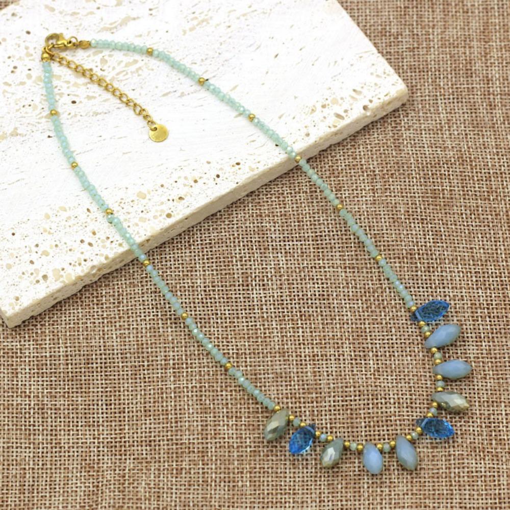 Crystal Bead Bohemian Style Necklace High-end Clavicle Chain Fashion Crystal Bead Necklace Gift