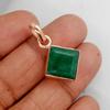 Подлинный необработанный зеленый изумрудный драгоценный камень 925 стерлинговое серебро с розовым золотым наполнением кулон