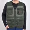 Outdoor Vest Zippers All Match Plus Size Stylish Pure Color Straight for Hunting