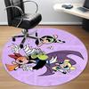 1pc Powerpuff Girls Battle Office Round Area Rug, Indoor Mat Suitable For Office,Bedroom Living Room Home Decor, Room Deco a0926154