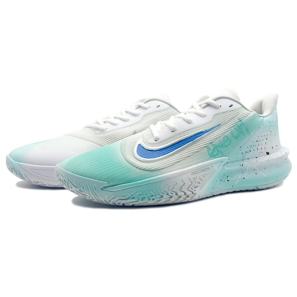 Nike Precision 7 Abrasion Resistant Low top Basketball Shoes Men's Mint Green FN4322-100(Team1108-LD)