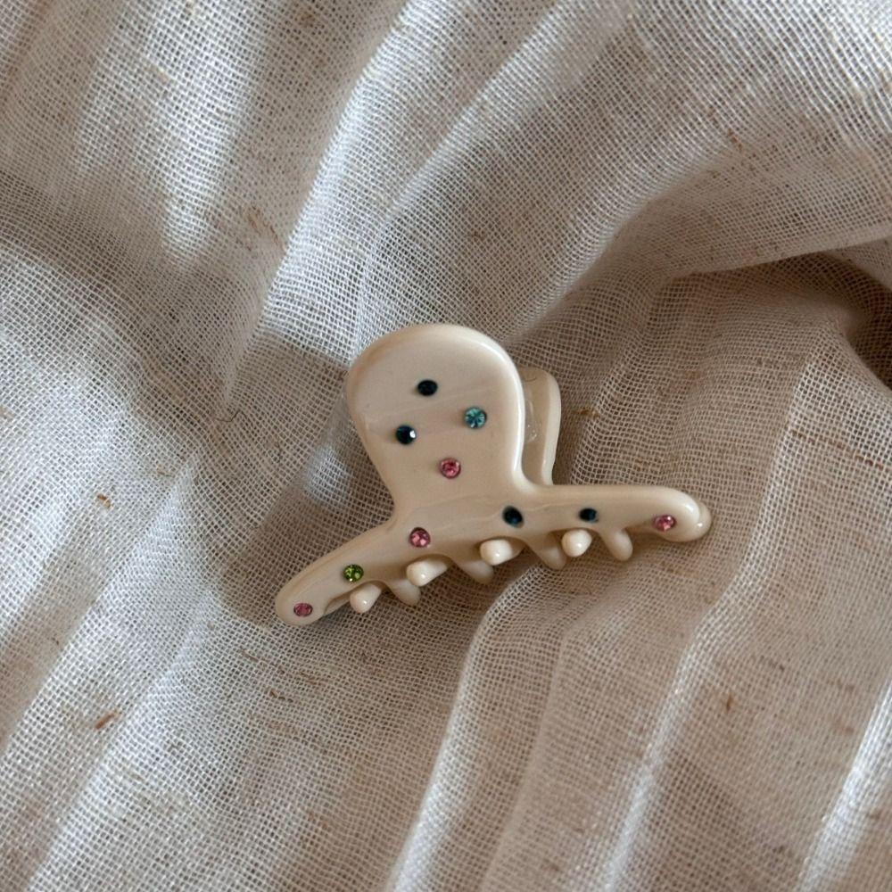 Acetic Acid Acetate Hairpin Crystal Small Grab Clip Colorful Rhinestone Hair Clip Streetwear