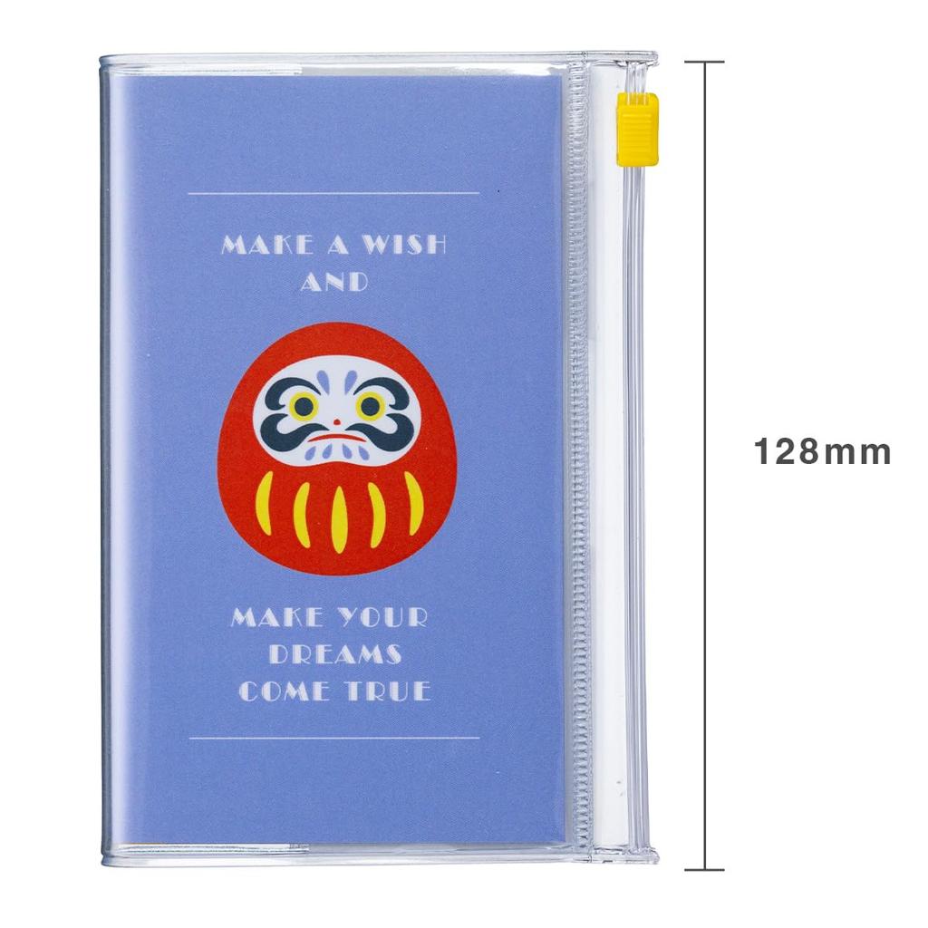 Limited Edition EDiT Small Grid Notebook with PVC featuring Japanese Icons Kokeshi Dolls Marks (B7 size, cover) - EDI-NB36-B