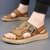 Fashion 2025 Fashionable Summer New Men's Exposed Finger Breathable Casual Beach Shoes Summer Hot Trend Comfortable Soft Soled Sandals