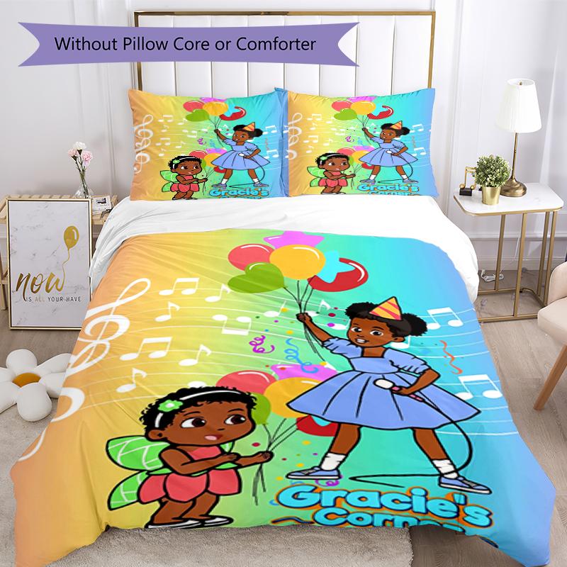 3pcs Gracie's Corner pattern bedding set duvet cover set includes duvet cover &pillowcases, perfect all season bedroom decoration & gift