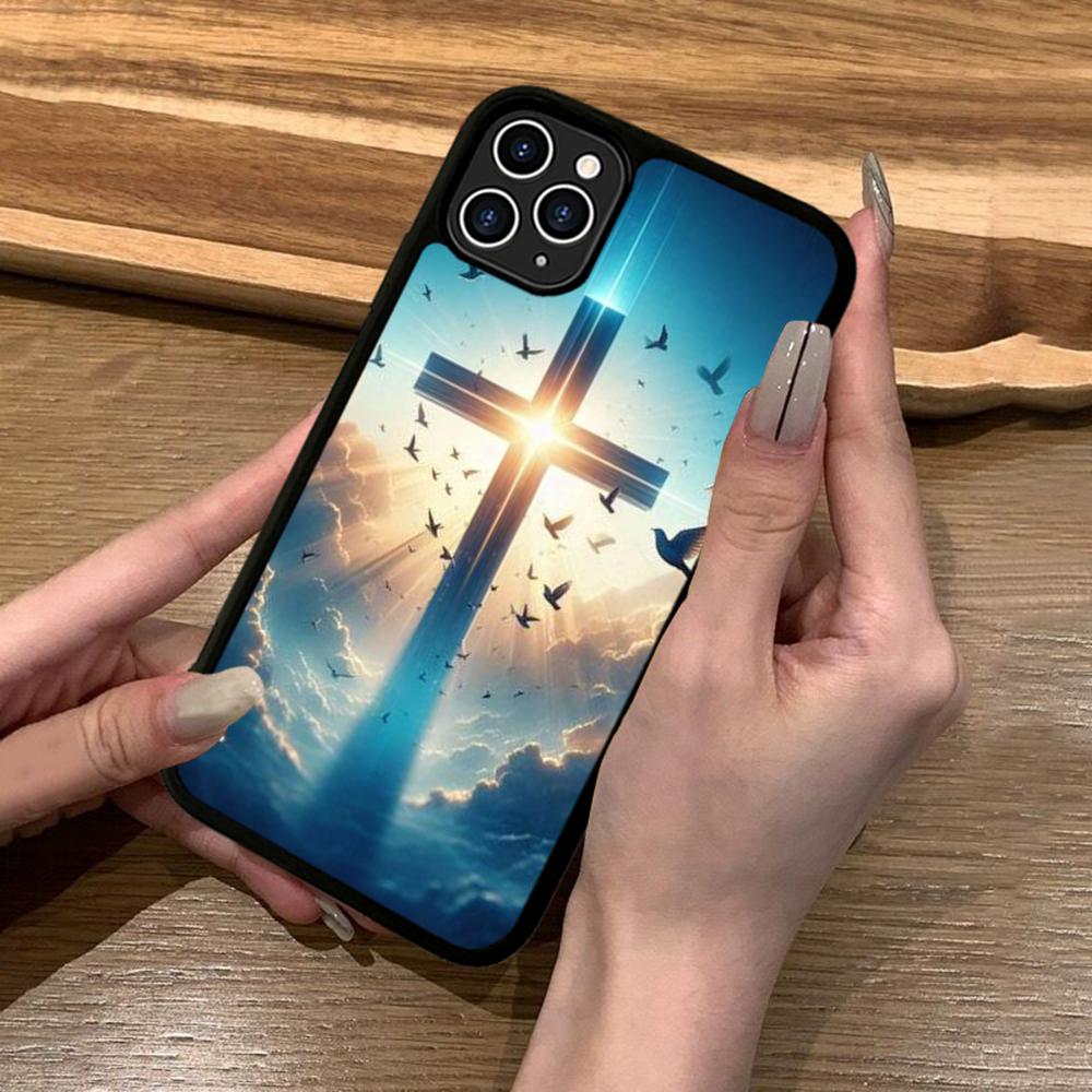 Чехол для телефона Библия Христианский Иисус Крест Силикон PC+TPU Для Для IPhone 11 12 13 14 15 16 Plus Pro Max Чехол