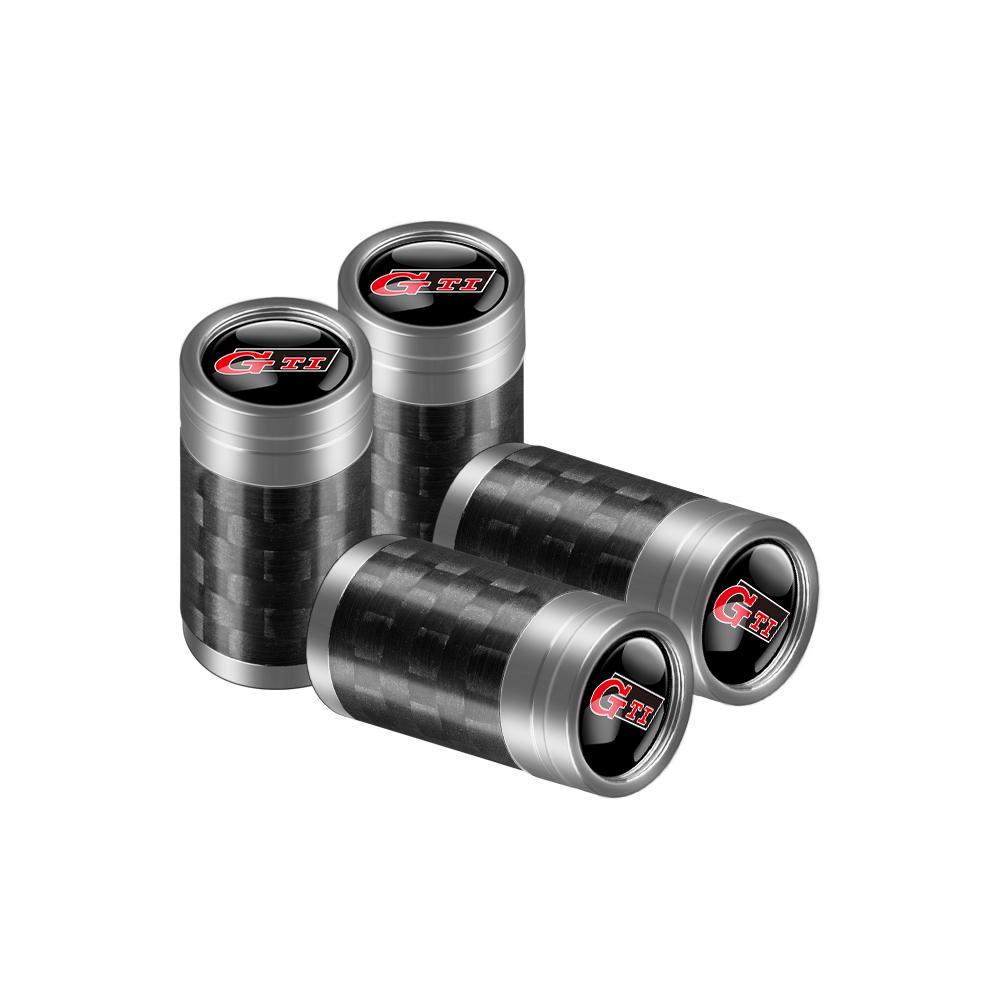 NRYJK1 4PCS Carbon Fiber Car Emblem Wheel Tire Valve Stem Cap Airtight Cover For Volkswagen Vw Tiguan Jetta Mk6 Scirocco GTI Polo 6R R
