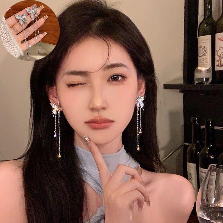 Серьги-бантики с кисточками в корейском стиле класса люкс — элегантный длинный дизайн для женщин