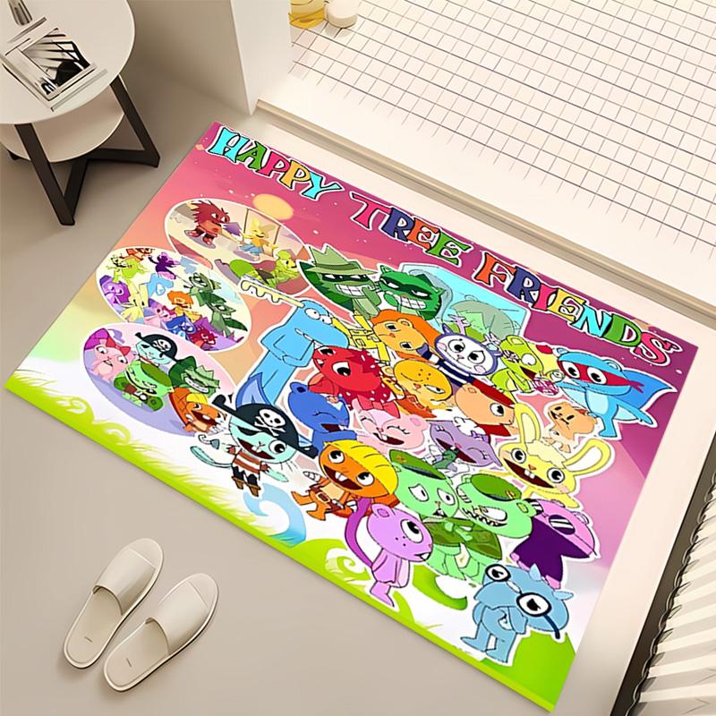 1pc Happy Tree Friends1 Print Area Rug - Soft, Washable Non-Slip Indoor Mat, Living Room, Home Office Decorative Rug,Office Decorative