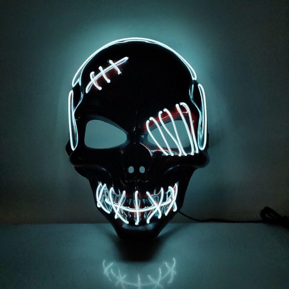 Headwear Skull Glowing Mask PP Costume Props Gothic Full Face Mask  Party Supplies
